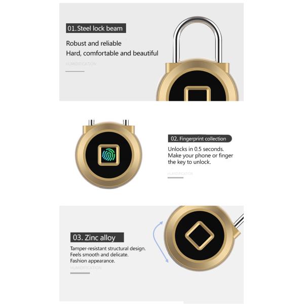 Waterful Smart Outdoor Padlock Black Color Bluetooth Outdoor Gate Lock
