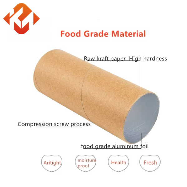 Customized diversified green environmentally friendly paper packaging tube food seal peel cap protein powder coffee packaging