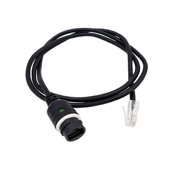 Black waterproof RJ45 male to female extension cable with LED indicator, OEM/ODM welcome