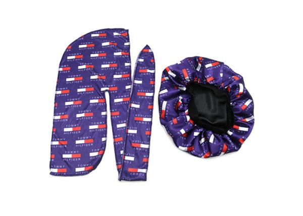 Quality Logo Custom Satin Men Women Designer Bonnet And Durag for sale