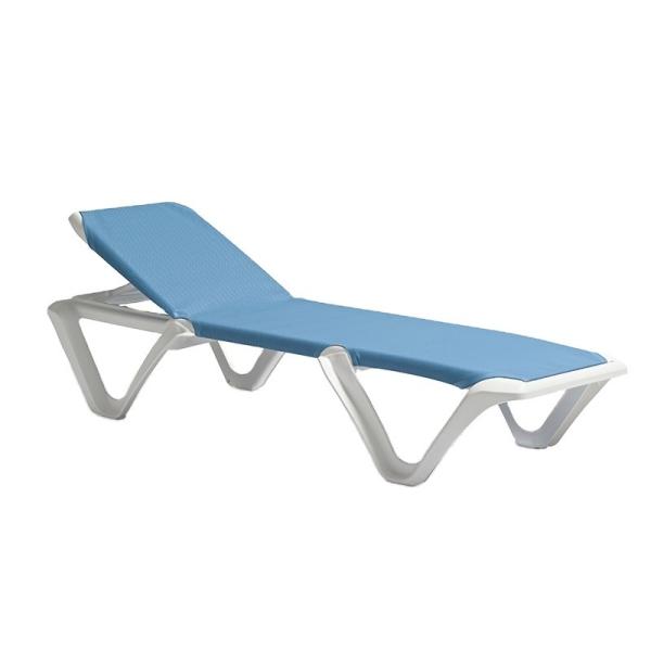 Quality Waterproof Sun Resistant Aluminum Pool Chaise Lounge Chairs With Backrest 5 Gears Adjustment for sale