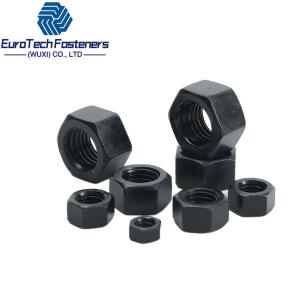 China black hex nut DIN 934 Steel Zinc Plated Black Passivated Black Oxide Finish Class 6 8 12 on sale