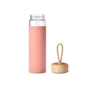 China 400ml High Borosilicate Glass Tea Bottles Flask With Protective Sleeve on sale