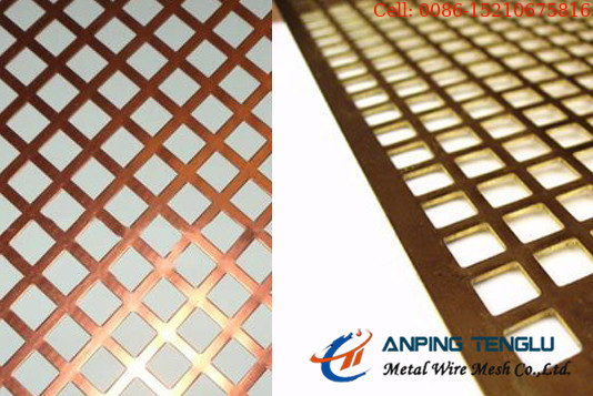 Copper Brass Non Ferrous Perforated Metal Mesh 0.5mm Thick