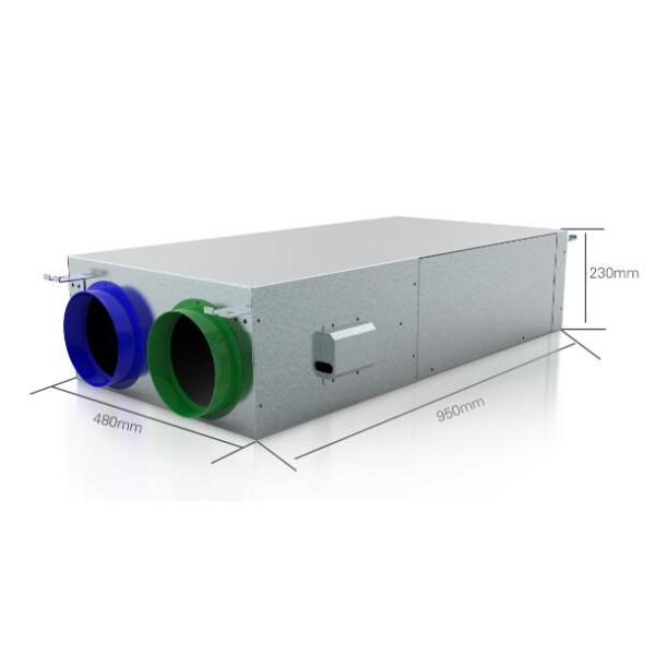 LCD Control 206CFM Ceiling Mounted ERV PM2.5 Purification