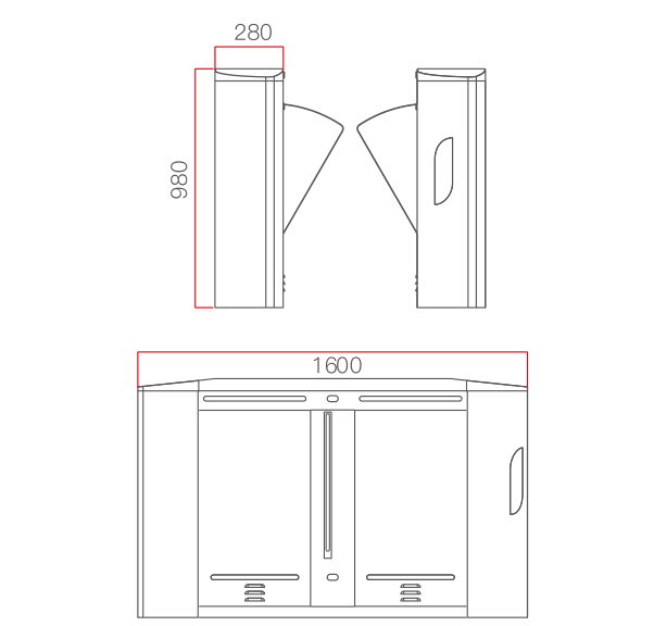 304Stainless Steel Automatic Door Flap Barrier Gate With Recognition Entrance Control Card Contact 0