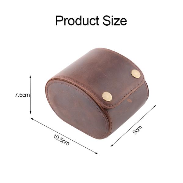 Vegan Real Leather Single Watch Winder Box Display Holder One Slot Watch Case Roll With Suede Interior