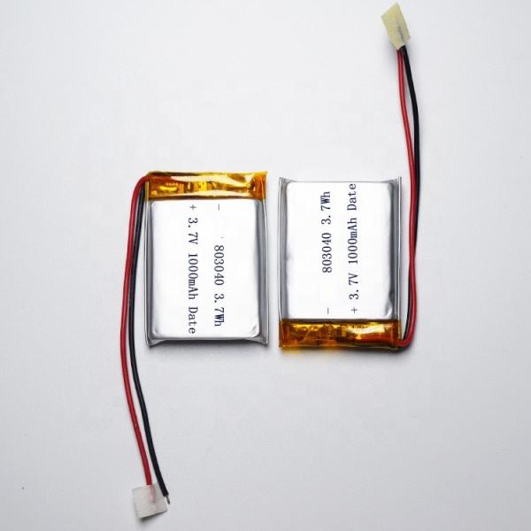 Lithium Polymer UN38.3 1C 803040 3.7 V 1000mah Lipo Battery