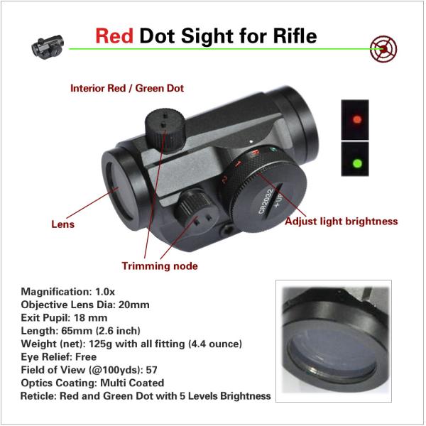 Quality rifle sight, red dot sight, red and green dot sight,Rifle Scope, Scope Mounts & Accessories, Red Dot & Laser Scope, Tact for sale