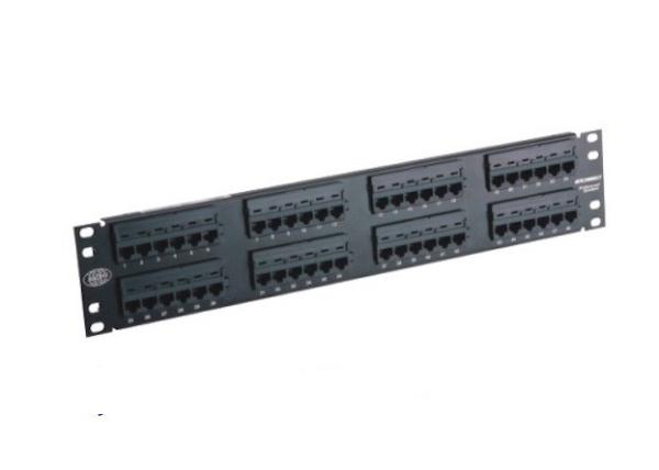 Quality 48 Port Rack Mount Patch Panel 2U 19'' UTP Patch Panel Cat5e 110 IDC RoHS Compliant for sale