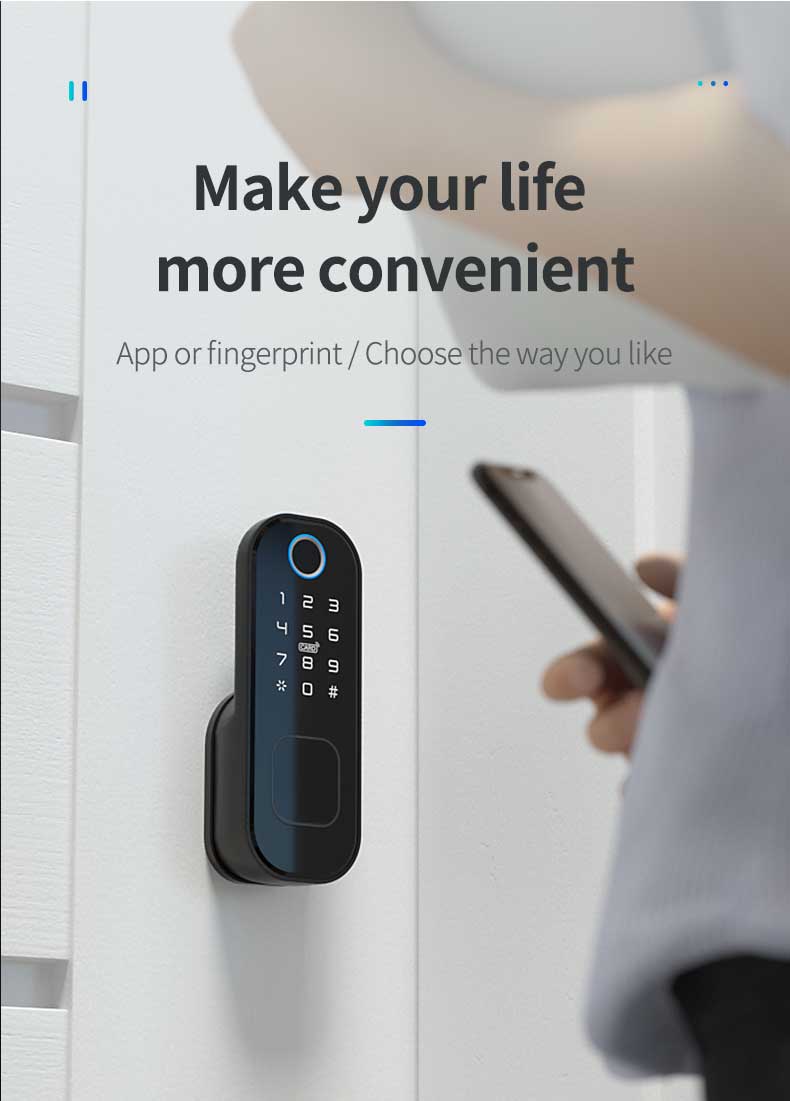 Fingerprint Digital Smart Life Door Lock Tuya Smart Phone App Control