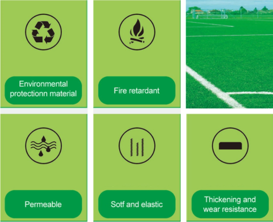 S Shape 30mm Football Field Artificial Turf For Outside