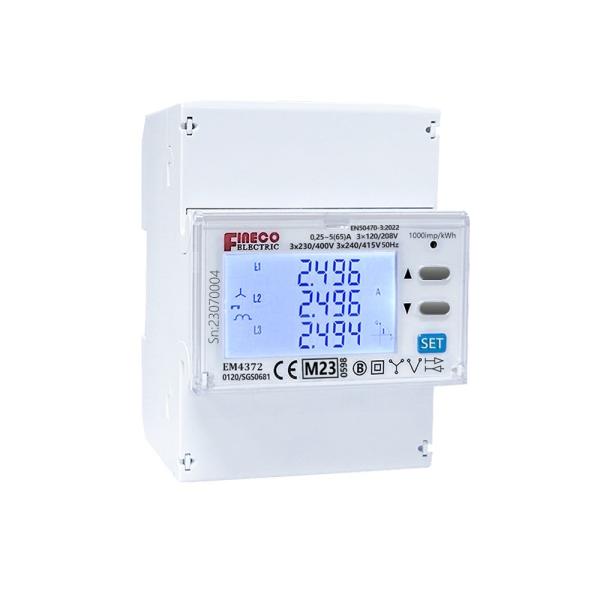 Quality 65A Modbus 3 Phase Power Analyzer Energy Meter for Measuring Energy Range 0-999999.99 for sale