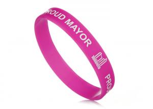 Buy cheap Awareness silicone rubber bracelet printed customized size and logo product
