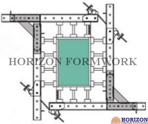 Flexibly Assembled Column Formwork with H20 Wooden Beam and Steel Walers