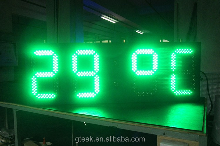 outdoor led clock time date temperature sign