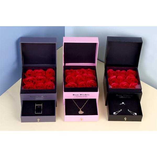 Custom Packaging Manufacturers Supremer Black Carton Box With Flower Jewelry Gift Box Storage Protection Box Wholesale