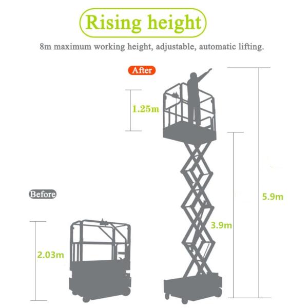 Self Propelled Elevated Work Platform Mini Scissor Lift High Strength Steel Material