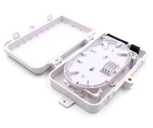 China White 4 Ports Fiber Optic Termination Box For FTTH / FTTO / FTTB Network on sale
