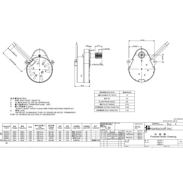 High Torque Small Appliance Motors Low Power Consumption Long Lifetime