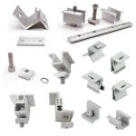 Uncoated Silvery Solar Panel Mounting Hardware Aluminum Ground Solar Mounting