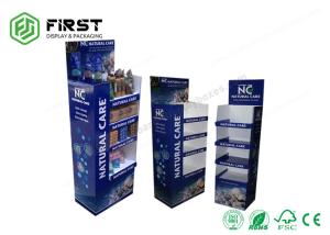 POP Recyclable Cardboard Floor Stand Glossy / Matt Lamination Custom CMYK Printing