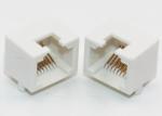 Unshielded 8P8C RJ45 Right Angle Coupler White Color Wide Operating Temperature