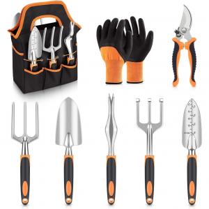 China 8-Piece High Density Garden Equipment Heavy Duty Garden Tools Set Kit With Soft Rubber Non-slip Handle on sale