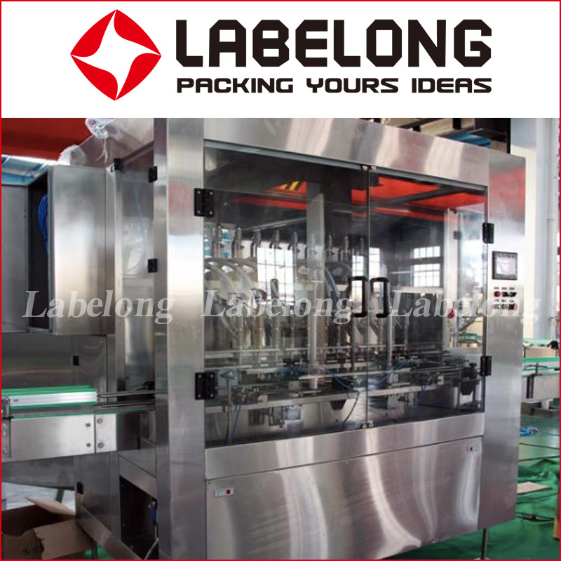 Ss Linear Liquid Filling Machine , Aseptic Bottle Filling Machine PLC Control