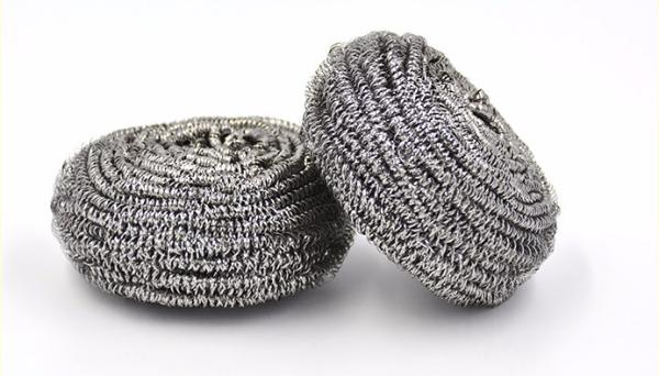 Quality Round Shape Stainless Steel Scourer , Steel Scouring Pad With Comfortable Handfeel for sale