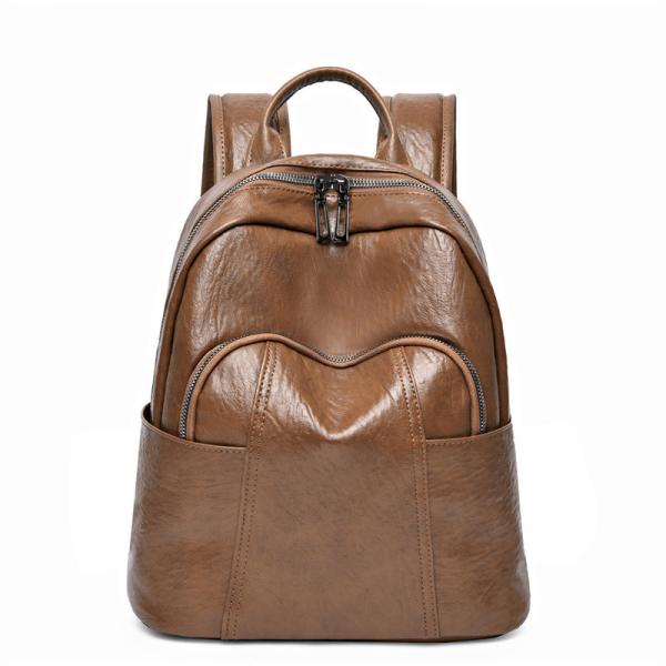 Quality Custom Outdoor Casual Ladies Backpack in PU Leather with Zipper Closure 37*29*6cm for sale