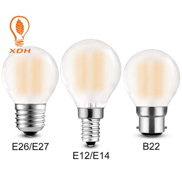 Quality G45 Frosted LED Filament Bulb E12 E14 E26 E27 B22 Decorative Globe LED Bulbs 2200K for sale