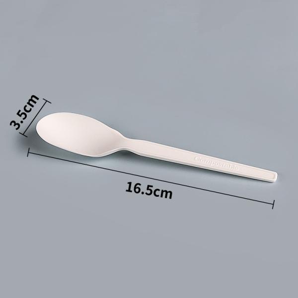 Quality Compostable Disposable PLA Bioplastic Spoons Bulk Utensils 5.7 Inch for sale