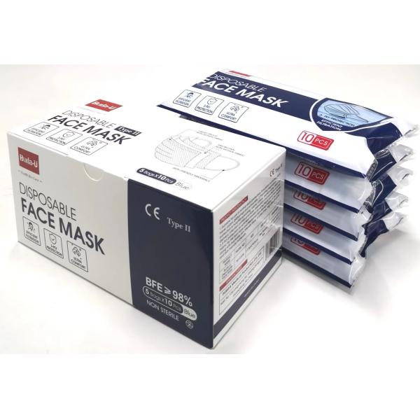 3 Layer Medical Disposable Particulate Respirator Mask Type II EN14683