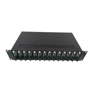 China 2U 19 Inch 14 Slots Rack Mount Chassis For Fiber Optic Media Converter on sale