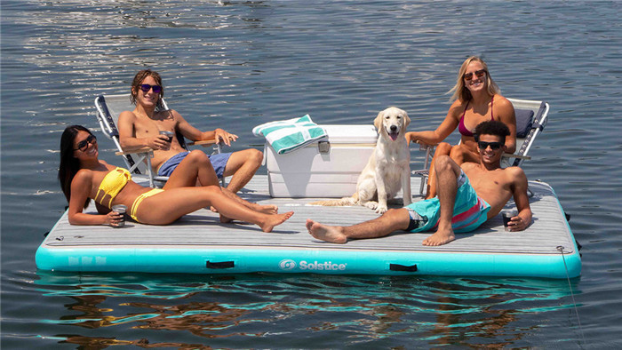 3- Ply PVC Inflatable Air Platform Floating Dock Inflatable Swim Platform