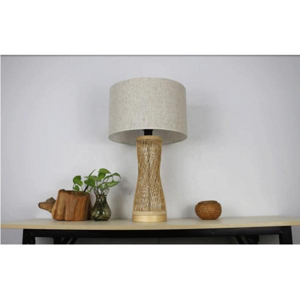 Modern natural bamboo table lamp and lampshade for home decor