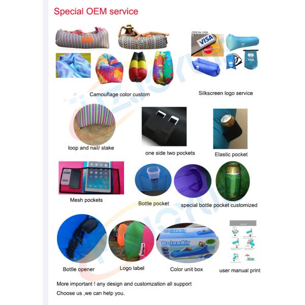 Outdoor fast inflatable air bed camping waterpoof air sleeping bag for beach hangout lazy laybag inflatable lounger