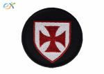 Durable Round Shape Custom Iron On Embroidered Patches With Merrow Border