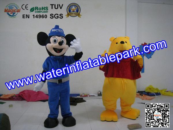 Quality Plush Advertising Mascot Costume , Mickey And Winnie Mascot for sale