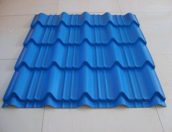Quality Durable Roman Tile Galvalume Steel Roofing Sheets Blue Prepainted , 1300mm * 420mm for sale