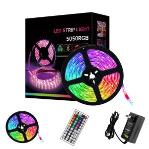 IP20 44 key IR remote controlled 5050 5M 150LED 12V RGB LED strip with power adapter