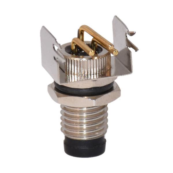 Rigoal M8 Waterproof Connector 90 Degree 4 Pin Panel Mount Connector