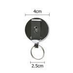 Semimetallic Round Retractable Badge Reel With Split Ring ID Safety Retractor