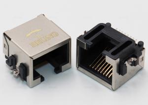 Buy cheap Single Port Shielded SMT RJ45 Connector R / A 50 U&quot; Gold Plating Contact Terminal product