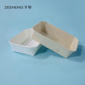 China Rectangle Biodegradable Disposable Bowls Bamboo Pulp Paper Food Container on sale