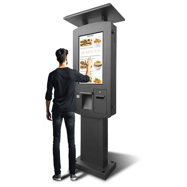 32" IP65 Waterproof Self Service Payment Kiosk Outdoor Terminal with POS Bracket and Printer