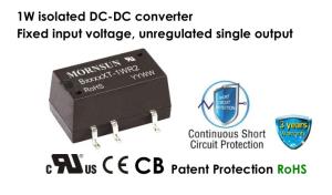 Buy cheap 1W High Voltage Isolated DC DC Converter Unregulated Fixed Input Voltage Dual Single Output product