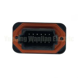 12 Pin DT15-12PB Black Automotive Connector DT Straight Pin PCB Mounting Head Wireline to Board Plug Socket