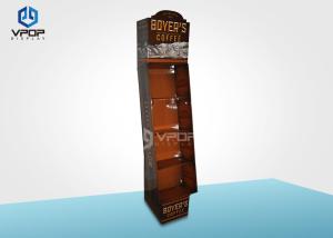 China Cardboard Floor Display Stand With Removable Base For Coffee Retail Store on sale